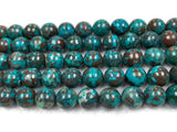 Chrysocolla 8MM Natural chrysocolla Round Beads, Healing stone , Length 16" Gemstone beads . Perfect round with brown matrix