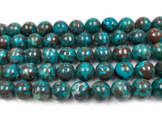 Chrysocolla 10MM Half strand Natural chrysocolla Round Beads, Healing stone , Length 7.5