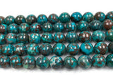 Chrysocolla 10MM Natural chrysocolla Round Beads, Healing stone , Length 16" Gemstone beads . Perfect round with brown matrix