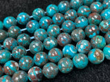 Chrysocolla 6MM Natural chrysocolla Round Beads, Healing stone , Length 16" Gemstone beads . Perfect round with brown matrix