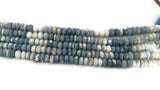 8MM PERUVIAN BLUE opal Smooth Roundel shape, Natural opal beads, Length 10" AA Quality shaded Blue Opal beads