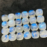 Moonstone 6M Cushion Cabs, Blue Moonstone , Rainbow Moonstone top Quality cut cushion Pack of 8 Pc.