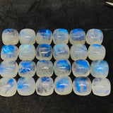 Moonstone 10M Cushion Cabs, Blue Moonstone , Rainbow Moonstone top Quality cut cushion Pack of 4 Pc.