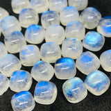 Moonstone 6M Cushion Cabs, Blue Moonstone , Rainbow Moonstone top Quality cut cushion Pack of 8 Pc.