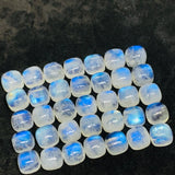 Moonstone 6M Cushion Cabs, Blue Moonstone , Rainbow Moonstone top Quality cut cushion Pack of 8 Pc.