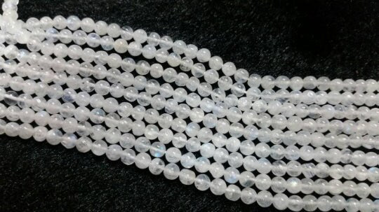 Rainbow Moonstone Round Beads 4.5-5MM , Length 14 Inch and AA Quality beads. Natural gemstone with blue Flash .AA Quality