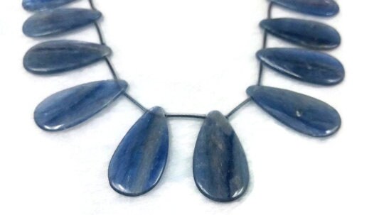 14X29mm Kyanite Smooth Pear Beads AAA Quality , Blue Kyanite top quality Rare Available- Kyanite Pear Beads, 16 Pieces