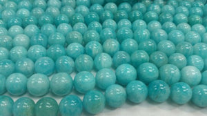 12mm Amazonite Round Beaded  . Length in 15.5 Inch Stretch , Amazonite Bracelet-  AAA quality Natural Amazonite beads