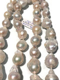 FRESHWATER Pearl Baroque Shape , White pearl boraque shape . Length 40 cm, Size 15-18 mm, Natural Pearl Necklace Quality AA