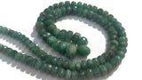 Emerald faceted roundel graduate strand 5-8mm , Longer strand of 18"