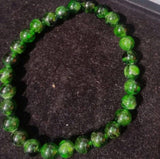 8MM Chrome Diopside Smooth Round , Very good quality Stretch Bracelet .country of origin Russia