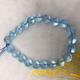 Blue Topaz 10M Bracelet Top Quality 7 Inch length - 100% Natural Blue Topaz Bracelet- Stretch Cord - Topaz 10mm Beads Code CT