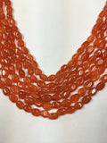 Pack Of 5 Strands, Carnalian Oval Beads, 7X9MM size, Carnalian Oval Shape 14" Strand