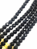 4 mm Black Spinel Round Faceted Beads, Black spinel Faceted Balls, Length 15"