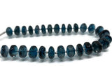 Blue Topaz Faceted Roundel 10MM ,London Blue topaz beads , 183 carat weight length 8 Inch AAAA Quality Rare available Code#4