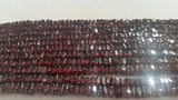 GARNET SQUARE Centre Drill Beads, 4mm size, 16 Inch Strand
