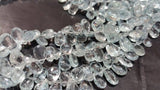 Blue Aquamarine faceted Pear shape 7x9mm , Natural Aquamarine in nice blue color, length in 8 Inch