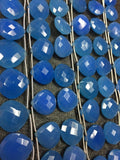 Blue Chalcedony Faceted Pear  Briolettes , blue chalcedony Pear shape, Briolettes length 8 Inch. 10X14MM size