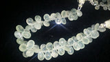 Prehnite Faceted Pear Shape 6x8 &7x9MM , Length of Strand 8 " Good Green Color