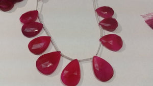 Pink Chalcedony Faceted Pear 21X30 mm Approx size in 8 " Length