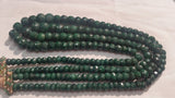 Green Emerald faceted graduated Necklace 5-10mm, Color Enhance ,