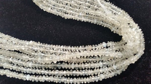 2 Strand White Moonstone button shape , size 4.5mm - Length 14 Inch