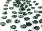 12X18 MM Moss Aqate faceted Pear Shape. Gemstone Briolettes in MM size . length 8 "