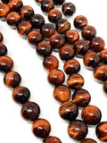 12mm Red Tiger Eye Round Beads- AAA Quality- Wholesale Tiger Eye Beads- Red Tiger Eye Beads -20 cm Length