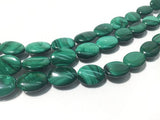 12X16mm Malachite Oval Beads , Length of strand 40 cm - Top Quality , Natural Malachite Beads- Dark Green Color