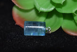 Aquamarine Pendant Size 16x10.5 mm Code #09 -925 Silver Aquamarine Pendant- Natural Aquamarine Pendant- Silver Pendant - Cylendrical Shape