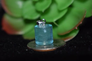 Aquamarine Pendant Size 11x11 mm Code #03 -925 Silver Aquamarine Pendant- Natural Aquamarine Pendant- Silver Pendant - Cylendrical Shape