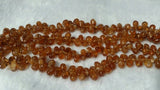 Hessonite Smooth Drop Shape , Size of beads 5X9MM , medium brown shade