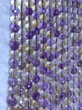 Ametrine Round Faceted 7mm size , 40 cm Strand- AAAA Quality Beads- 100% Natural Beads- Origin Bolivia (South America) - Ametrine Wholesale