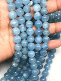 AAAA Half strand Quality 10mm Aquamarine Round Beads, Perfect Round Beads- Wholesale Price- Length 20 cm- Blue Aquamarine Beads