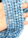 AAAA Half strand Quality 10mm Aquamarine Round Beads, Perfect Round Beads- Wholesale Price- Length 20 cm- Blue Aquamarine Beads