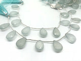 12X18 MM Aqua Jade faceted Pear Briolette 8" Strand, Top Quality pear shape.Gemstone Briolettes