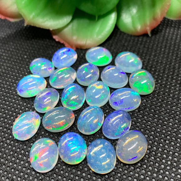 Ethiopian Opal 8X10 mm size Cabs Pack of 1 Pieces -Code #04- AAA Quality (AAA Grade) Opal Cabochon - Ethiopian Opal Oval Cabochon