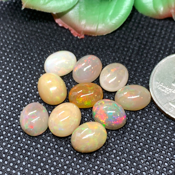 Ethiopian Opal 8X10 mm size Cabs Pack of 2 Pieces -Code #08- AA Quality (AA Grade) Opal Cabochon - Ethiopian Opal Oval Cabochon Brown