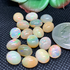 Ethiopian Opal 8X10 mm size Cabs Pack of 2 Pieces -Code #06- AA Quality (AA Grade) Opal Cabochon - Ethiopian Opal Oval Cabochon