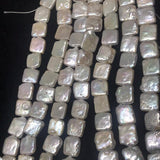 Pearl Square Shape -AAA Quality- Length 40 cm- Size 12MM Good Quality Natural Freshwater Pearl Baroque Beads .