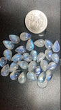 9X13MM and AAAA Rainbow Moonstone Cabochon-Natural Untreated Strong Blue Fire- Rainbow (Pack of 6 Pc.)