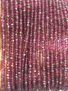 Garnet Faceted 3mm, Rhodolite Garnet roundel faceted, faceted roundel beads , faceted Roundel