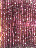 Garnet Faceted 3mm, Rhodolite Garnet roundel faceted, faceted roundel beads , faceted Roundel