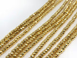 3MM(Pack of 2 Strand) Hematite Faceted Roundel Gold  Coating, AAA Quality , hematite beads 16 Inch Length