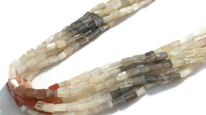 2 Strand Pack , Multi Moonstone Rectangular Shape 4x6MM . gemstone Rectangle shape . Multi color stone