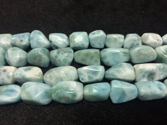 1/2 strand Larimar Nugget beads Size 12x16 to 12x18 mm, Length 20 cm Larimar Good Quality beads - Larimar Tumble Beads