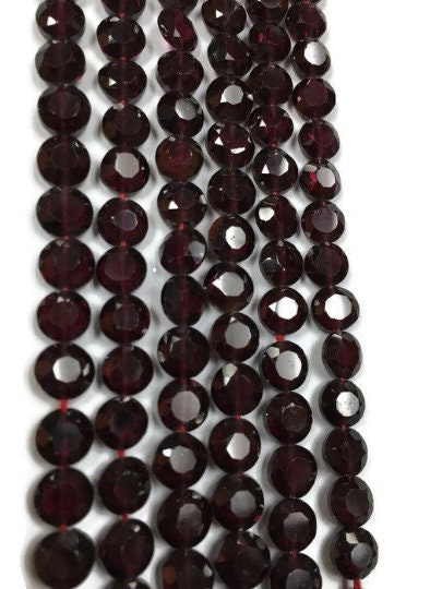 6MM Garnet Faceted , Red Garnet round Faceted,AAA Quality , length 14