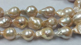 Freshwater Cultured Pink / Golden Pearl Baroque shape Good Quality Pearl .Natural Freshwater pearl , AAAA Grade Size 13-16X20-25MM Approx