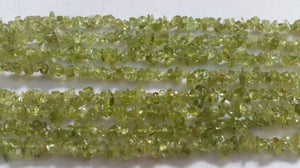 Peridot Chips shape , Length of Necklace 35" . Green Apatite smooth chips .