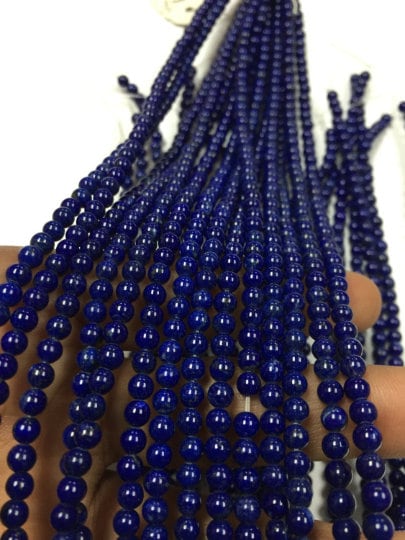 6MM Lapis lazuli Round Beads, 15.5 Inch Strand, AAA Quality . Natural Lapis Round .